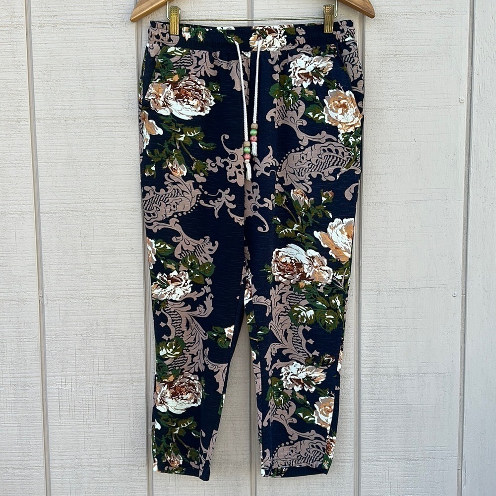 MEN'S Hipster Boho Floral Print Pull-On Drawstring Pants